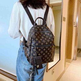 Classic Printing Backpack 2020 PU Leather Designer Backpack With Tassel Luxurious Vintage Backpack High Quality Women Bags K726