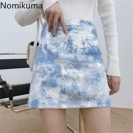 Nomikuma Autumn Winter Suede Skirt Korean High Waist Mini Sexy Elastic A-line Women Skirts New Fashion Mujer Faldas 6D567 210427