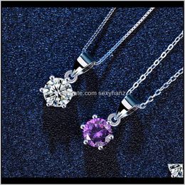 Necklaces & Pendants Drop Delivery 2021 Simple Pendant Classic Six Claw Zircon Necklace Feminine Temperament Versatile Clavicle Chain Jewelry