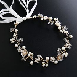 Silver Colour Headbands Hair Jewellery Pearl Crystal Bride Tiaras Headpiece Wedding Bridal Hair Accessories Gift