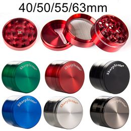 Wholesale Sharpstone Smoking Dry Herb Grinders 40mm 50mm 55mm 63mm 4 Layers Crusher Metal Zinc Alloy Herbal Tobacco Grinder 6 Colours