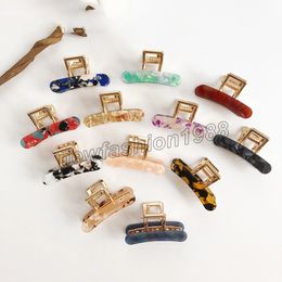 Korea Colourful Acetate Hair Clips Geometric Hollow Plastic Hair Claw Clip Headwear Hair Accessories For Women Girls