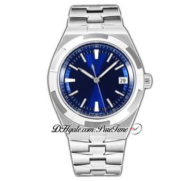 V8F Overseas 4500V Ultra-Thin A5100 Self Winding Automatic Mens Watch 41mm Blue Dial Stick Markers Stainless Steel Bracelet Super 290D