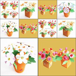 Puzzles Games Toys & Giftseducational Children Diy 3D Eva Foam Flowerpot Home Decoration Personalised Jigsaw Gift Kids Child Craft Puzzle To