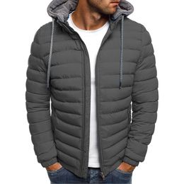 Fleece Parka Coat Mens Hooded Fashion Winter Jacket Men Casual Cotton Outwear Thick Warm Slim Fit Brand Clothing Male 210603