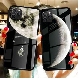 Cool Space Tempered Glass Case für iPhone 11 13 12 PRO MAX XS Mini Moon Star Cover für iPhone 6s 7 8 PLUS X XS MAX XR SE 2 Hüllen H1120