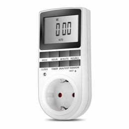 Timers EU Plug Digital Timer Socket 230V50HZ Electronic Switch Kitchen Outlet Programmable Timing Home Device