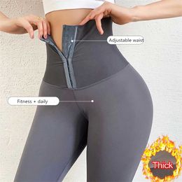 Adjustable High Waist Leggings Women Sport Sexy Fitness Legging Push Up Thick Womens Pants Tights Leggins Control Abdomen Gym 211215