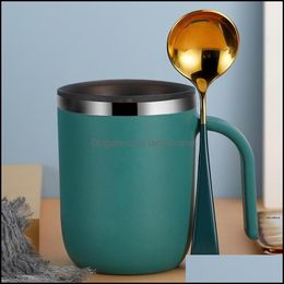 Drinkware Kitchen, Dining Bar & Gardendouble Wall Stainless Steel Mugs With Handles Vacuum Insated Coffee Cups Side Lacquer Creative Tumbler