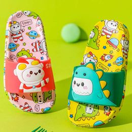 Cute Cartoon Boys Girls Sandals Slippers For Kids Printed Soft Sole PVC Non Slip Indoor Home Children Baby Slides Summer Shoes 210713