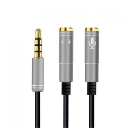 3.5mm Microphone 1 Male 2 Famle Aux Cable Combo Extension Mobile Audio Adapter Splitter For Laptop Aux cable Headphone