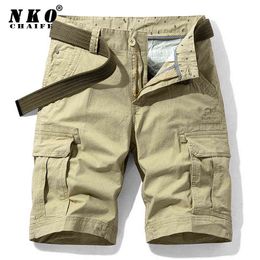 CHAIFENKO Summer Cotton Casual Cargo Shorts Men 2021 New Army Tactical Shorts Pants Loose Work Multi-Pocket Mens Military Shorts H1210