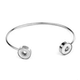 Stainless Steel & Alloy Snap Button Cuff Bangle Jewelry Mini 12mm Snaps Bracelet for Women Couple Bracelets