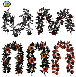 Decorative Flowers & Wreaths Halloween Decoration Home Interior Wall Hanging Black Simulation House Garden Party