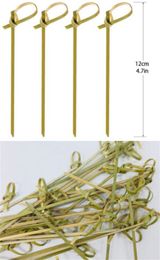 Factory Toothpicks santi 100pcs/pack Bamboo Wood Flower Knot Picks, Skewers, 4.5 Inches, Perfect for Cocktails and Appetisers