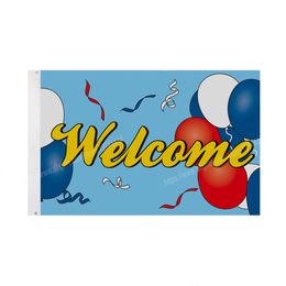 Welcome Flag 90 x 150cm 3 * 5ft Custom Banner Metal Holes Grommets Indoor And Outdoor