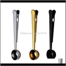 Tools Stainless Steel Coffee Measuring With Sealing Clip Kitchen Baking Seasoning Milk Powder Ice Spoon Wb3157 Jurl9 Jg1Ql