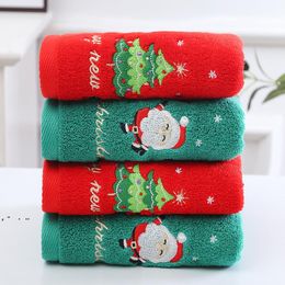 Christmas Face Towel Red Santa Claus Cotton Towel New Year Gift Home Bathroom Washing Hand Towel LLB12091