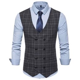 Men's Vests Waist Coat For Men Suit Vest Sleeveless Blazer Gilet Homme Costume Business Casual Wedding Weste Colete Social D90610