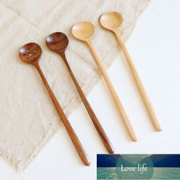 Creative Solid Wood Long Handle Wooden Spoon Korean Sauce Stir Spoons Japanese Round Mouth Anti-scalding Hot Pot Stirring Eating Factory price expert design Quality