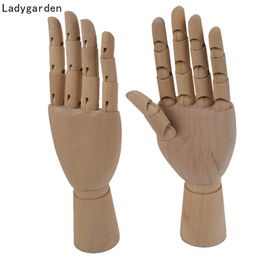 Wooden Hand Model Human Figure Artist Painting Mannequin Jointed Doll Flexible Drawing Manikin Wood Sculpture Figurines 211105