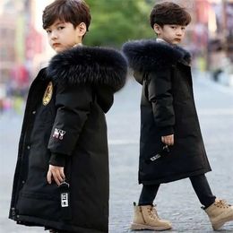 High Quality Winter Child Boy Coats Jacket Parka Big Kids Thicking Warm Coat 6 8 10 12 14 Year Puffer Hooded Outerwears 211203