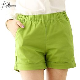 Summer Fashionable Biker Short Candy Colour Casual Beach Black Shorts Women Plus Size Loose Cotton Neon Female 210719