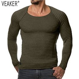 Autumn Men's Knitted Sweater Male Casual Slim Fit Sweaters O-neck Long Sleeve Black Red Pullover S-2XL