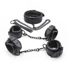 NXY Adult Toys Top quality bdsm bondage set handcuffs and ankle collar fetish slave sex toys man woman games for couples. 1201