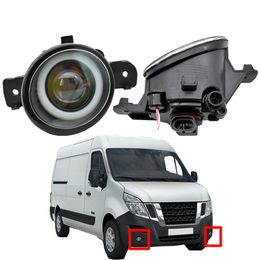 2 pcs Front Bumper Lamp Styling Angel Eye LED Lens 12v H11 Fog light for Nissan NV400 2011-2015