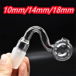 CHina factory 10mm 14mm 18mm male female clear thick pyrex glass oil burner water pipes for bongs big bowls for smoking