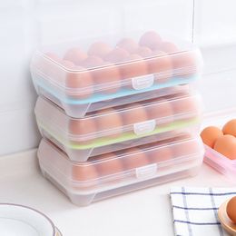 -Пластическая организация хранения продуктов питания наборы яичной коробки Органайзер холодильник для хранения 15 яиц Bins наружный портативный контейнер