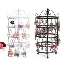 144 Holes Jewelry Organizer Stand Holder Fashion Earrings Display Rack Metal Jewelry Stand Showcase 210705