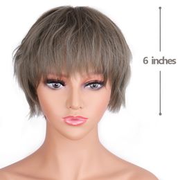 Women Synthetic Mixed Brown Blonde Short Wigs Cosplay Natural Hair Wig for Women lolita wigfactory direct