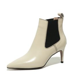 Size 33-40 Woman High Heel Boots Real Leather Mixed Colour Women Shoes Winter Fashion Sexy Party Shoes Footwear