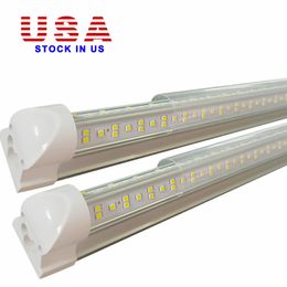 T8 V shaped 144W led tube lighting integrated 2ft 3ft 4ft 5ft 6ft 8 foot cooler door lighting double row shop lights tubes