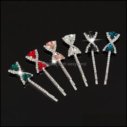 Hair Clips & Barrettes Jewellery Design Fashion Rhinestone Opal Butterfly Six Colour Trendy Crystal Hairwear For Women Gift 303 J2 Drop Deliver