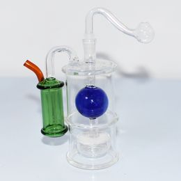 Whole Sets Small Glass Hookah Oil Burner Smoke Shisha Diposable Glass Pipes Ash Catchers Bong Percolater Bubbler Tobacco Mini Bowl Smoking Pipe with silicone straw