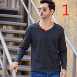 Long-sleeved t-shirt round neck sweater men's silk Korean version of the self-cultivation trend clothing 210420