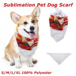 Wholesale! Sublimation Dog Scarf 100% Polyester White Blank DIY Triangle Pet Cloth Heat Transfer Cat Neck Scarf Tie A12