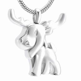 Stainless Steel Sika Deer Pendant Necklace Cute Animal Cremation Memorial Pendant Jewellery Keepsake