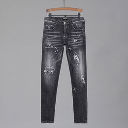 DSQ PHANTOM TURTLE Men's Jeans Mens Italian Designer Jeans Skinny Ripped Cool Guy Causal Hole Denim Fashion Brand Fit Jeans Men Washed Pants 65242