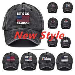 Party Hats Christmas Lets Go Brandon FJB Dad Beanie Cap Printed Baseball Caps Washed Cotton Denim Adjustable Hat In Stock