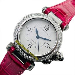 BVF Lady Watch JA0012 Japan Miyota 9039 modify 1847MC Automatic 35MM White Dial Diamond Bezel Quick Switch Rose Red Leather Super version eternity Womens Watches