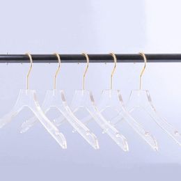 Luxury Clothes Hangers Clear Acrylic Dress Rocks with Gold Hook Transparent Shirts Holders RH1657