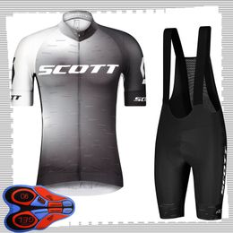 SCOTT team Cycling Short Sleeves jersey (bib) shorts sets Mens Summer Breathable Road bicycle clothing MTB bike Outfits Sports Uniform Y210414238