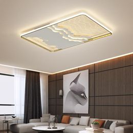 Rectangle Modern Led Ceiling Lights For Living Room Dining Study Kitchen Bedroom AC85-265V White/gold Aluminum Lamp
