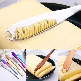 Stainless steel cheese butter knife Spatula with holes Bread jam Cheese Butter Dinner Tools Tableware LLF12407