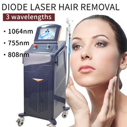 755 808 1064nm Diode Laser Machine Professional 808nm Permanent Lazer Hairs Removal Equipment Skin Rejuvenation