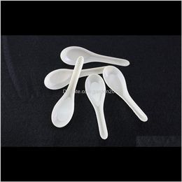 Flatware 3000 Pieces Asian Soup Saimin Ramen White Plastic Spoon Outdoor Disposable Spoons Dining Food Sale Fast Nlp9K Pa4Kk